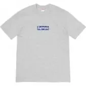 supreme t shirt low price pas cher center supreme logo gray